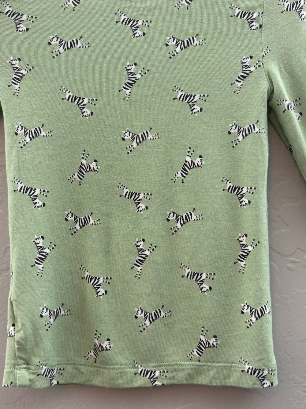 Little Me green zebra print two piece bamboo pajama set size 3t